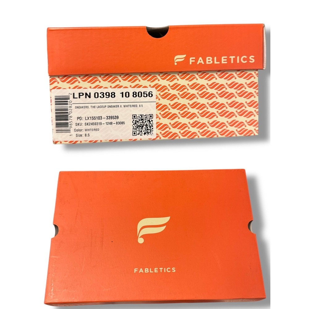 Fabletics The Laceup Sneaker II White Red Casual Shoes Sneakers Size 8.5 NEW - Picture 12 of 13